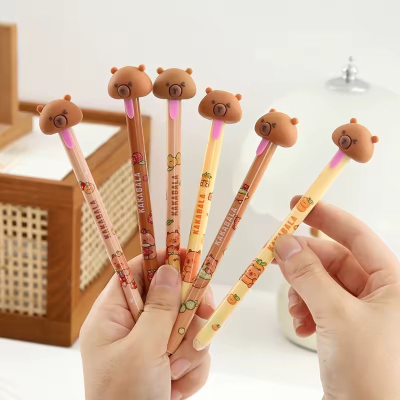 Caneta Esferográfica Apagável 0.5 mm Azul Capivara Puxa Língua - IMPORTADO - UND