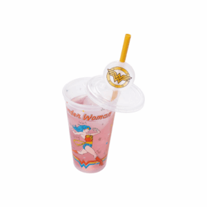 Copo Refri c/ Pin Mulher-Maravilha Sortidos 500ml - PLASÚTIL - UND