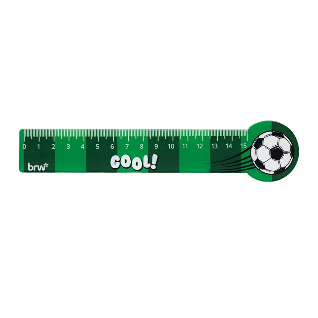 Régua Plástica 15 cm Funny Coração e Futebol - BRW - UND