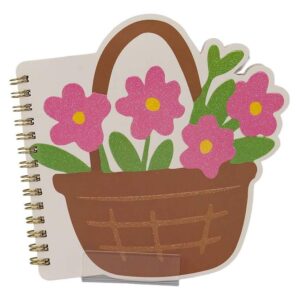Caderninho Aramado Cesta Flores 16x16cm - FLORIE - UND