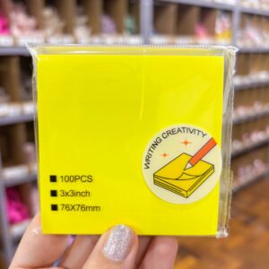 Bloco de Notas Adesivado Amarelo NEON 7,5x7,5cm - IMPORTADO - UND