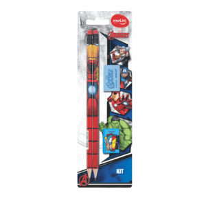 Kit Escolar Avengers 4 Peças MOLIN - BLISTER
