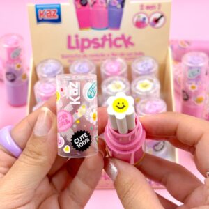 Apontador Coletor c/ Borracha Lipstick Batom KAZ - CX 12 UND