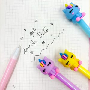 Caneta Fofa Unicórnio Cute Color - Pacote 6 und