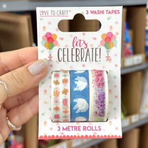 Kit c/ 3 Fitas Washi Tapes Let's Celebrate 15mmx3m - IMPORTADO - BLISTER