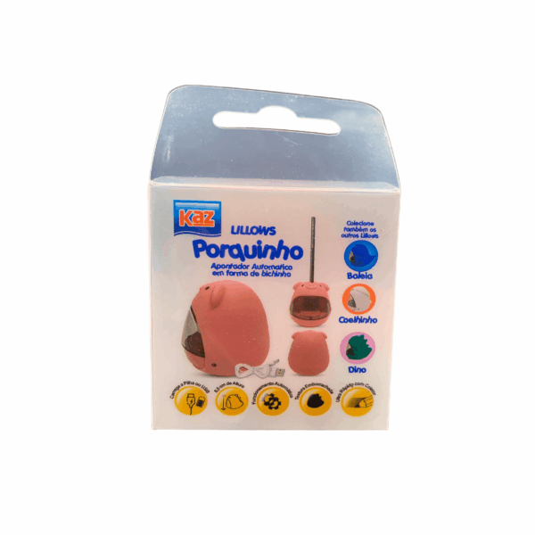Apontador Elétrico Automático Lillows Porquinho Rosa KAZ - UND