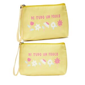 Necessaire Bolsinha de Mão Amarela DE TUDO UM POUCO 14x20cm - FLORIE - UND