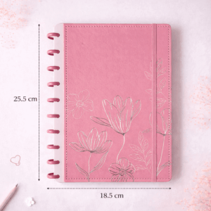 Caderno de Disco Flowers B5 80 Fls/10 discos - 25,5x18,5cm - IMPORTADO - UND