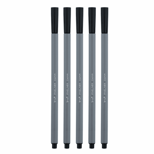 Caneta hidrográfica Fineliner 0.4mm PRETO BRW - CX 12 UND