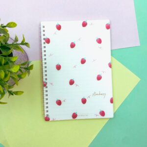 Caderno A5 Pautado Capa Plástica MORANGO 70 fls 14,5x21cm - IMPORTADO - UND