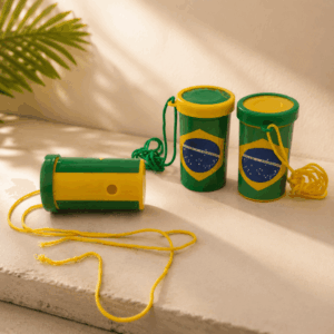 Corneta de Assoprar C/ Cordão Brasil Copa do Mundo - IMPORTADO-  UND