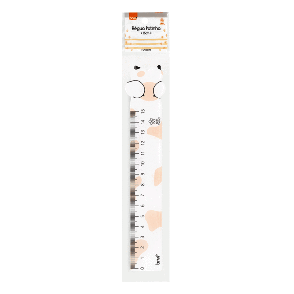 Régua Plástica 15 cm Pets BRW  - Cx 12 Und