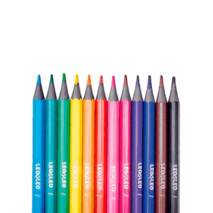 Lápis de Cor 12 Cores Eco Mini Sextavado LEO E LEO - BLISTER