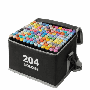 Caneta TOUCH Marcador Ponta Dupla PARA COLORIR - MALETA 204 CORES