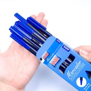 Caneta Hidrográfica Fineliner 0.4mm Azul KAZ - CX 10 UND
