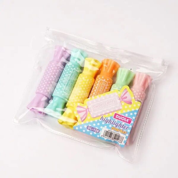 Marca Texto 2 pontas Balinhas - Kit 6 Cores