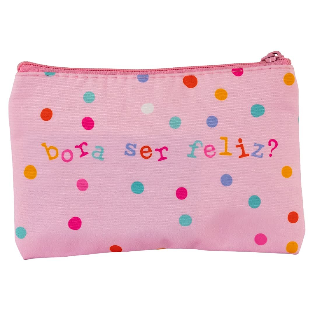 Porta Coisinhas e Moedas "BORA SER FELIZ?" 10x14x1cm - FLORIE - UND