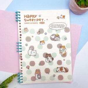Caderno B5 Espiral Reposicionável Happy Cat 64 fls 17,8x25,2cm - IMPORTADO - UND