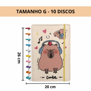 Caderno de Disco Capivara 26x20cm G - 10 Discos - UND