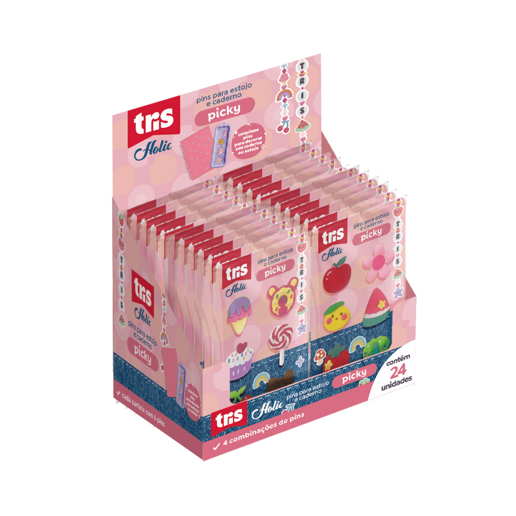 Pins Picky Holic Charm com 6 Pins - TRIS - BLISTER