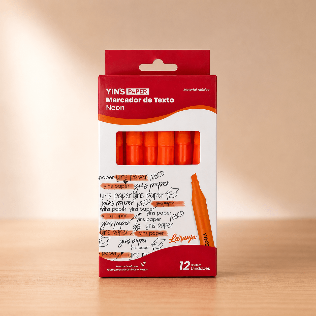 Marca Texto Neon Laranja - YINS PAPER - UND