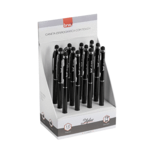 Caneta Esferográfica Metálica 1.0mm c/ Touch - BRW - 4 UND