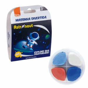 Massa de Modelar Divertida Astronaut 4 Cores BRW - Blister c/ 1 Pote