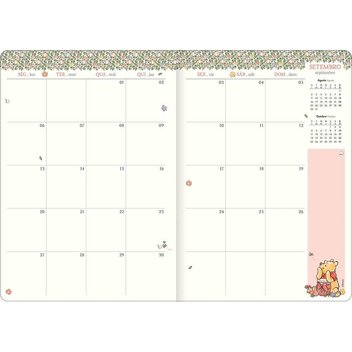 Planner Agenda Grampeado 17,8 x 25,4 cm URSINHO POOH - TILIBRA - UND