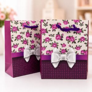 Embalagem Sacola P/ Presente Flores e Laço P 18x23x10cm - KAZ - UND