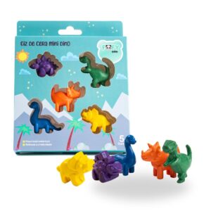 Giz de Cera Mini Dino 5 Cores FOFY - UND