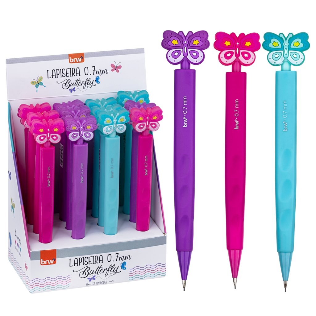 Lapiseira Plástica 0.7 mm Butterfly - BRW - 4 UND