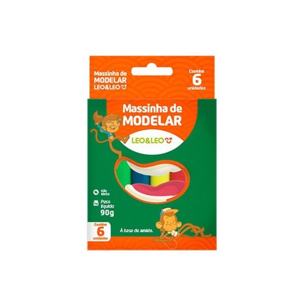 Massa De Modelar 90g 6 Cores LEO E LEO - BLISTER