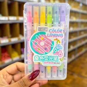 Marca texto Donut 2 pontas (chanfrada + boleada) - IMPORTADO - BLISTER