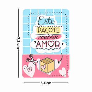 Cartãozinho  Contém Amor - PACOTE 100 UND