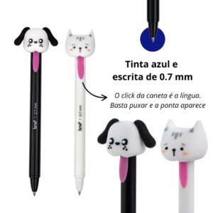 Caneta Esferográfica Gel 0.7mm Tugton Puxa língua - BRW - CX 12UND