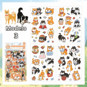 Pacote c/ 4 Cartelas Adesivo Cachorrinho Cute - IMPORTADO - UND
