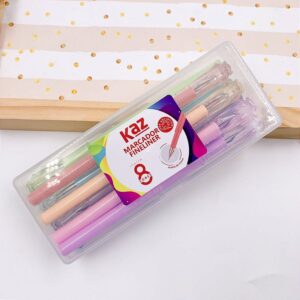 Caneta Fineliner Pastel Estojo 8 Cores KAZ - UND