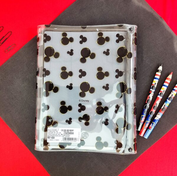 Fichário Universitário Disney Mickey em PVC Cristal DAC