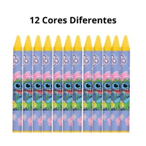 Giz de Cera Jumbo 12 Cores Stitch MOLIN - BLISTER
