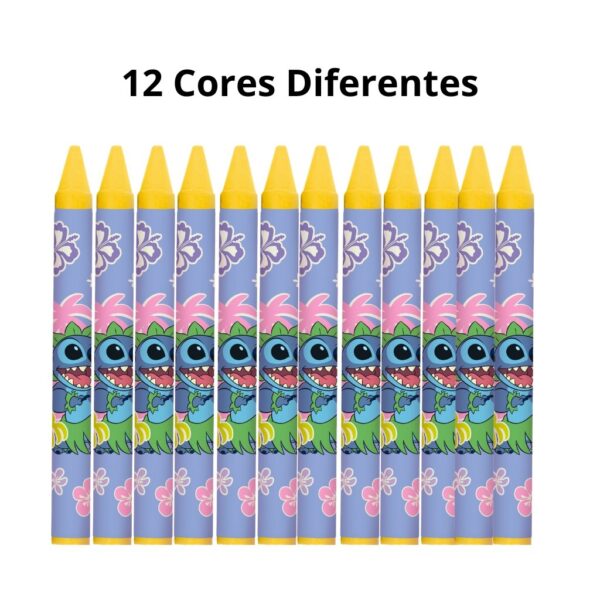 Giz de Cera Jumbo 12 Cores Stitch MOLIN - BLISTER