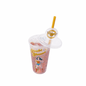 Copo Refri c/ Pin Mulher-Maravilha Sortidos 500ml - PLASÚTIL - UND