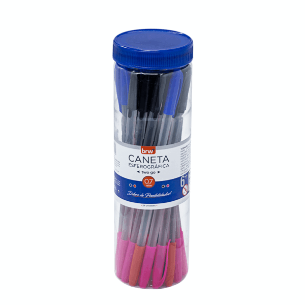 Caneta Esferográfica 0.7 mm Two Go 2 Pontas - BRW - POTE C/ 24 UND