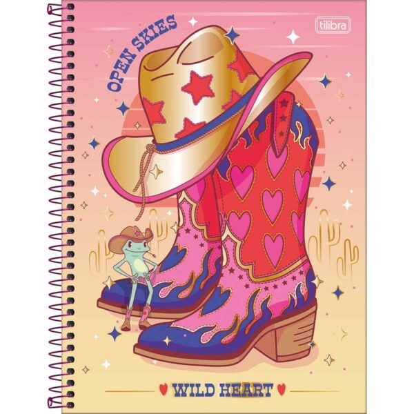 Caderno Espiral Capa Dura Universitário Connect 1 Matéria West Girl Tilibra
