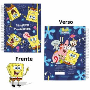 Caderno Smart Colegial Bob Esponja Azul 80 fls - DAC