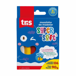 Massinha de Modelar Supersoft 6 Cores - TRIS - BLISTER