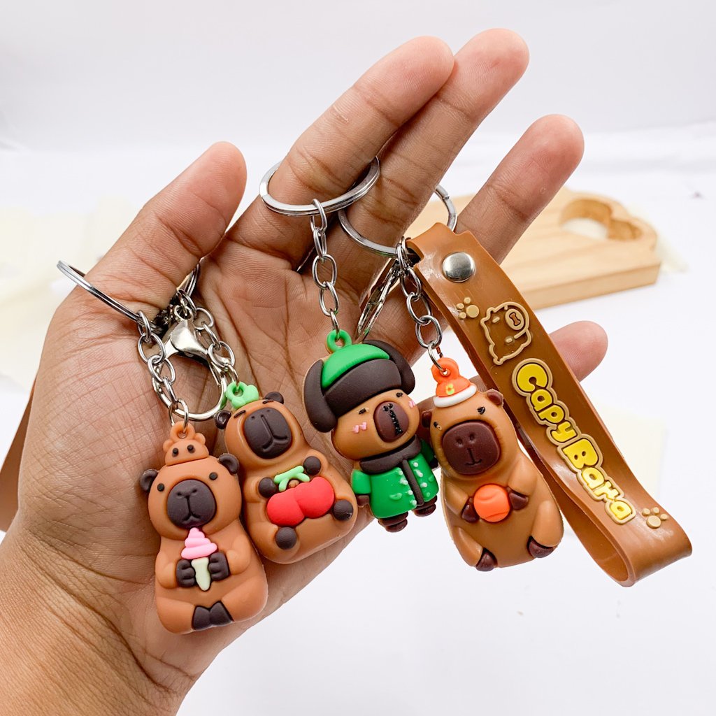 Chaveiro Fofo Capivara Happy - PACOTE 4 UND