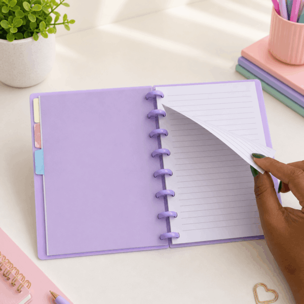 Caderno de Disco Clean LILÁS A5 80 Fls /8 Discos 20x14cm - YINS PAPER - UND