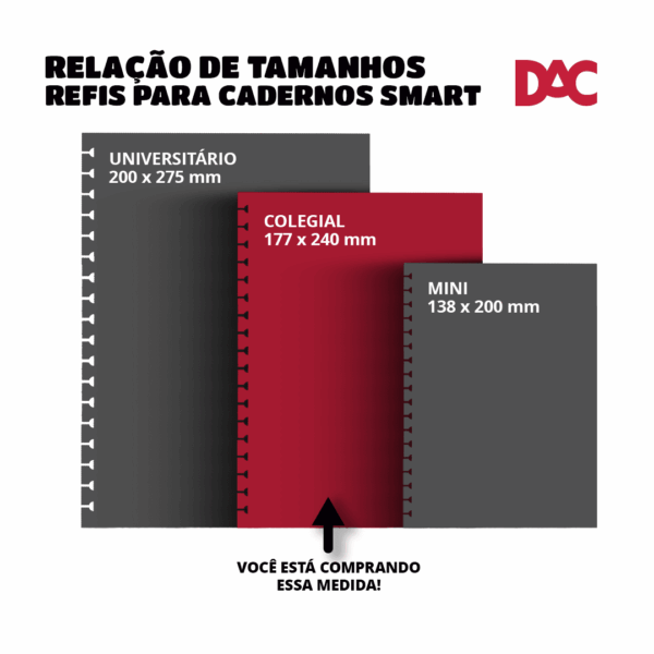 Refil Folhas Reposicionável Caderno Smart Colegial AZUL - DAC