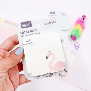 Bloco de Notas Adesivado Flamingos 70x70mm