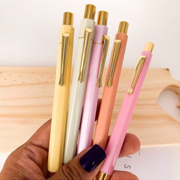 Caneta Especial Pastel Dourada - Und